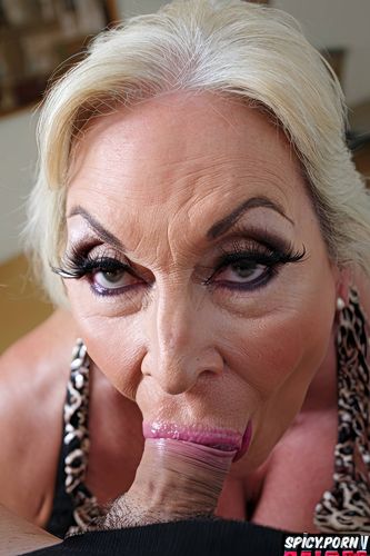 beautiful granny with gorgeous face, pinup granny, blowjob, red botox lips