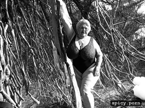 grey hair, huge tits, 85 years, buxom, macromastia, plump, fat obese granny fatty