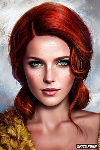 triss merigold the witcher 3 beautiful face, masterpiece, 8k shot on canon dslr