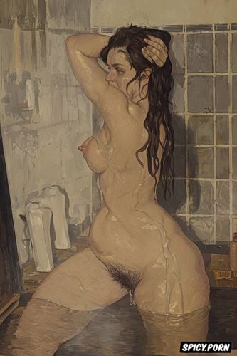 egon schiele, taking a bath, hairy vagina, insane asylum, édouard vuillard oil painting