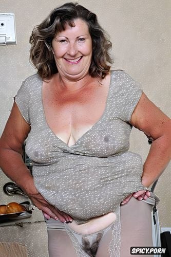 cute face, 65 years old, big smile, giant realistic areolas completely covering the breasts 1 4