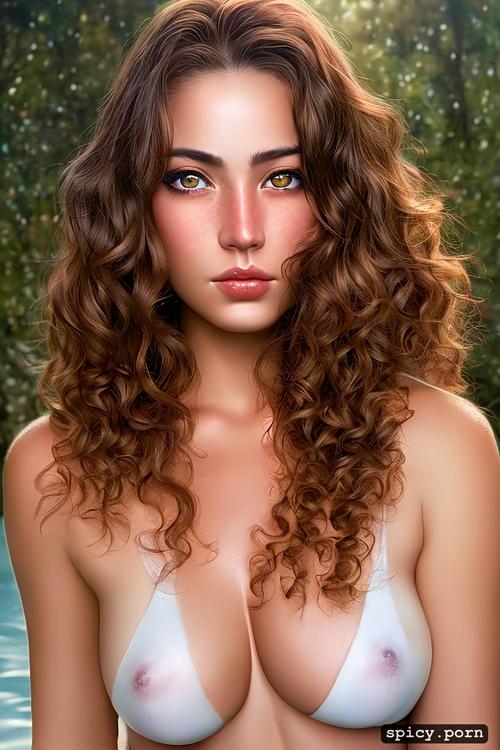 breasts, curly hair, cute, naked, white, teen, ethnicity, lesbian