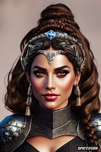 ultra detailed portrait, soft brown eyes, female knight, ultra realistic