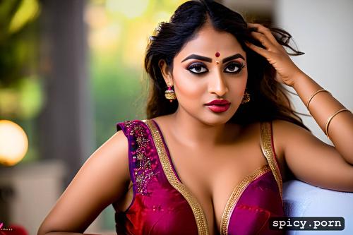20 year old, gorgeous face, saree, cleavage, indian