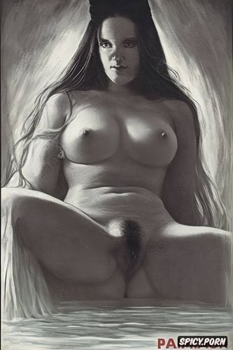 impressionism painting, japanese nude, unveiling hair vagina