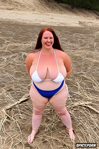 curly hair, beautiful face, ssbbw, wide hips, tight swimsuit