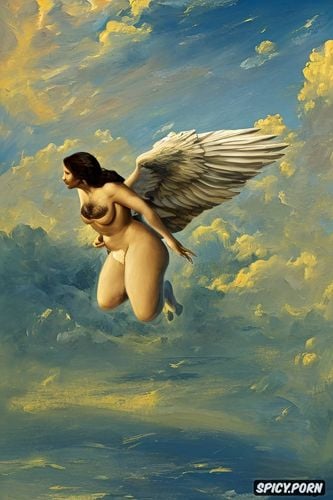 flat chest, paul peter rubens oil painting, sky, impressionist portrait