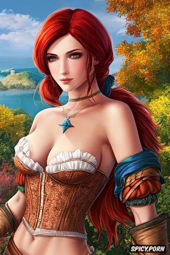 triss merigold the witcher 3 beautiful face, 8k shot on canon dslr