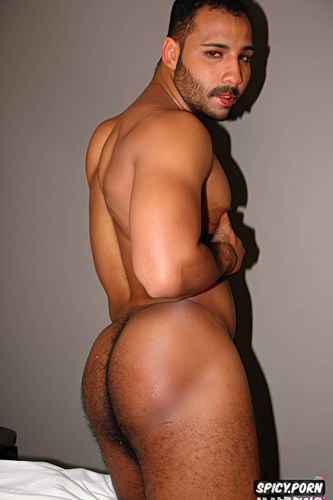 saudi gay mans, desert, side view anus, hard nippes hairy body hairy chest hairy ass