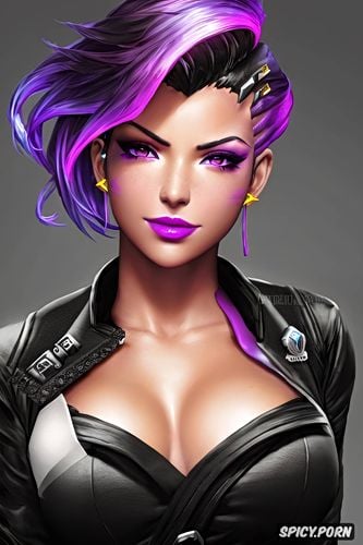 high resolution, ultra detailed, sombra overwatch beautiful face young black bathrobe masterpiece