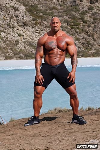 white tanned skin caucasic, strong hard leg, ripped abs, massive bodybuilder chubby