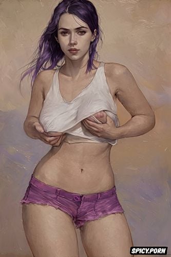 full body, purple eyes, metallic, detailed, julia roberts, art by vasily surikov