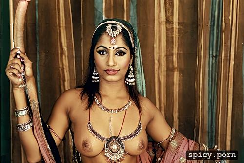 indian goddess, extremely beautiful female, huge tits, sperm on body
