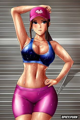 looking at viewer, cartoon, masterpiece, sport, sweating, beautiful face young full body shot