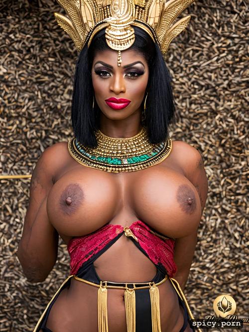 egyptian ethnicity, 1woman, vibrant, realistic, tall body, massive tits