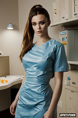 nude, medical patient, professional photography, short ponytail