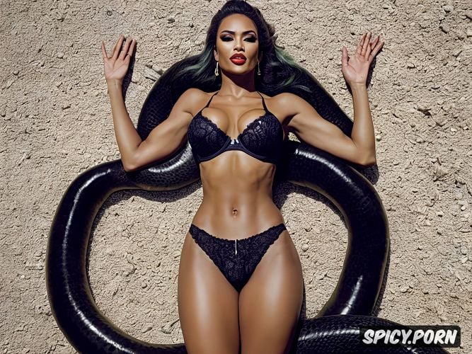 tentacle dark giant anaconda thick, long legs, toned muscles