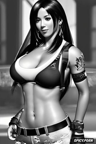 jeans with belt tattoos beautiful face milf, masterpiece, tifa lockhart final fantasy vii remake small natural boobs