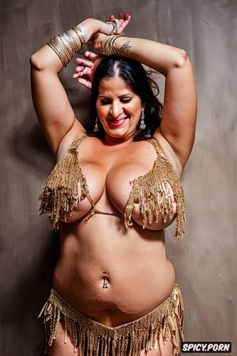 gigantic natural tits, full body view, color photo, beautiful arabian bellydancer