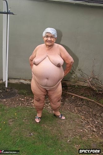 a photo of a person, the person is an old mexican granny, she is totaly naked
