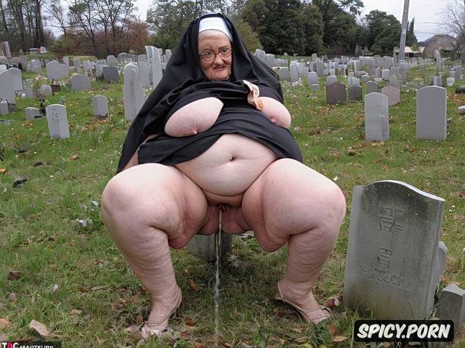 showing huge tits, nun dressed, spreading legs, k hq hdr uhd high resolution of a very old granny
