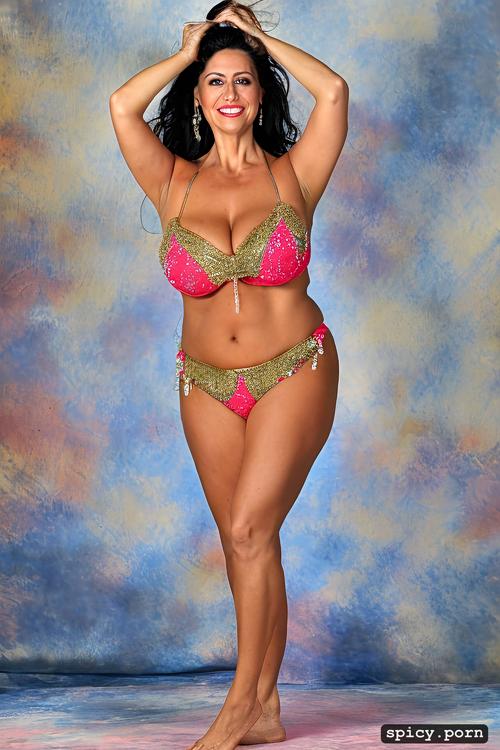color photo, color portrait, perfect stunning smiling face, anatomically correct curvy body