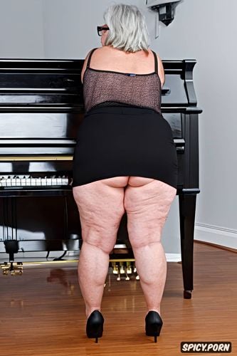 80 years old, busty, ultra detailed, full body view, full nude body