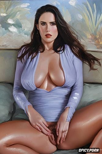 fat thighs, no panties, highest quality, looking at viewer, postimpressionism painting