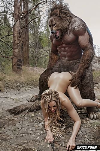 intent on effective copulation, roars as he releases into her pussy