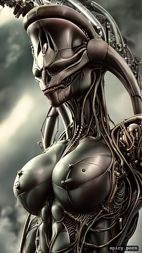 xenomorph female, alien, sci fi, realistic, giger, masterpiece