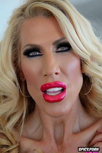 massive glossy pink lips, anna galvin, bimbo botox lips, glossy lips