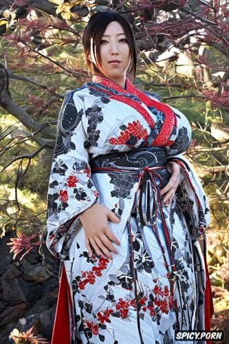 sharp focus, intricate, japanese, massive tits, traditional japanese outfit