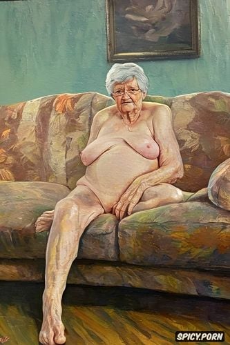 ninety, west virginia granny, naked on couch legs spread