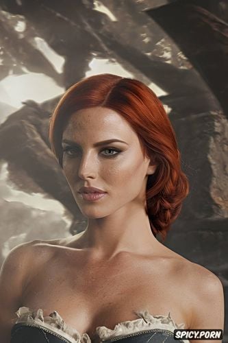 ultra detailed, ultra realistic, triss merigold the witcher tight outfit portrait beautiful face masterpiece