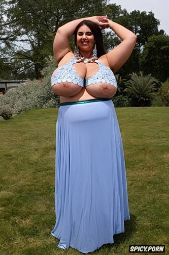 large saggy tits, at a dance festival, front view, hourglass figure