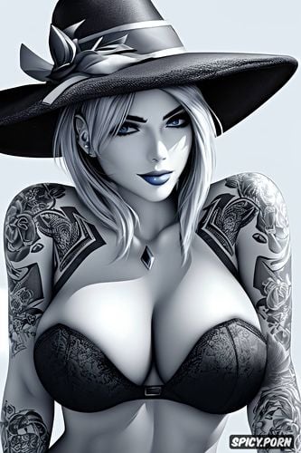 ultra realistic, ashe overwatch beautiful face young full body shot