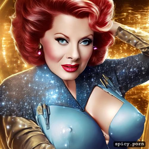 realistic, visible nipples, lucille ball on the bridge of the starship enterprise