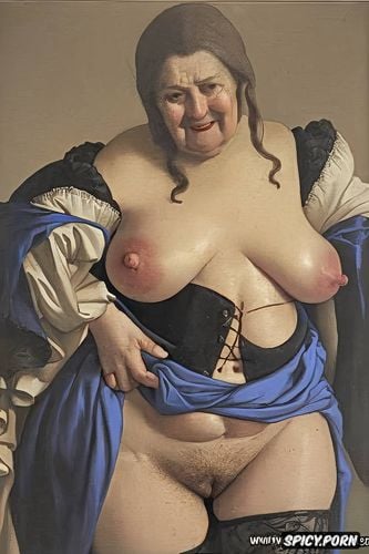 victorian style, an evil grin, veins on the chest, upskirt nude pussy