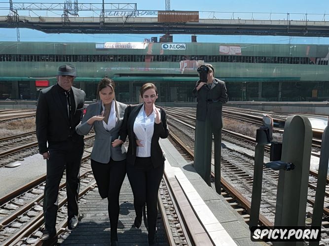 real natural colors embossed bodies behind the railway station tiny wife with vulgar whore face