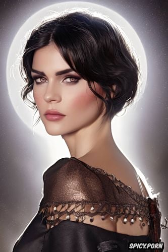 no make up, bethany hawke dragon age beautiful face pale skin short soft black hair