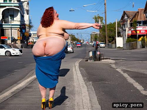 prostitute, 70 years old, spread fat leg, hanging breast, fat ass