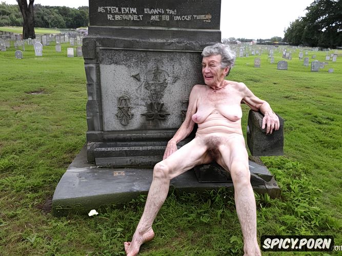 super old granny, spreading legs, zombie, loose flat small wrinkled tits