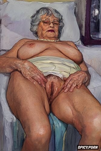 fat granny, the fat grandmother has nude pussy under her skirt shows open labia upskirt very old