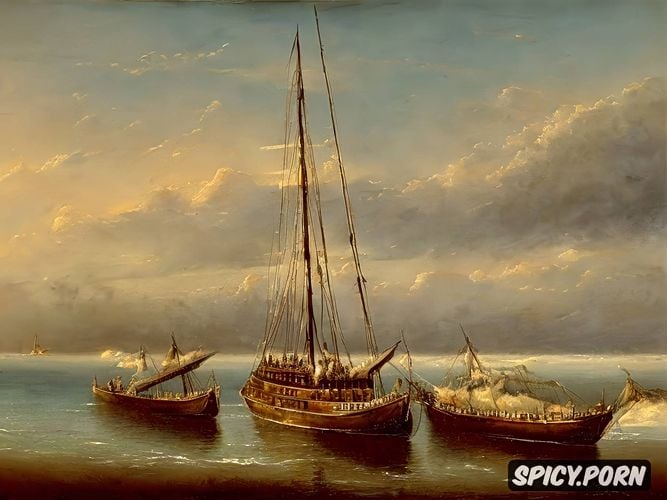 oil painting aivazovsky style painting natural oil brush, enemy war camp