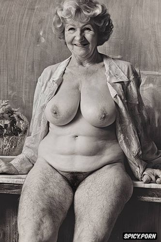 gray hair, 1950s full front, large dark areolas, germany, west virginia 90 year old granny