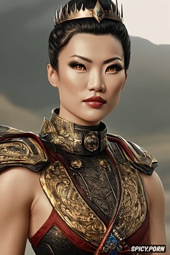 matte, sharp focus, concept art, golden eyes, smirk, asian skin