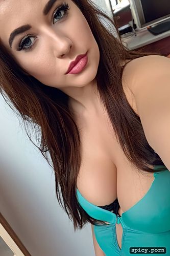 big boobs, woman, leaked pic style, selfie, lingerie, low quality camera