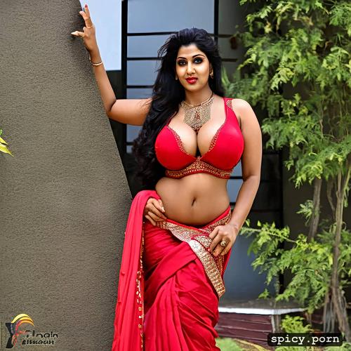milf age 35 40 indian clevage big boobs horny face sexy figure wearing red saree with beautiful waist and face inside a classroom ultra realistic 8k fully nude pussy hole
