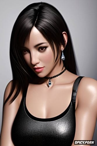 young, elegant diamond necklace, tifa lockhart, high cheek bones