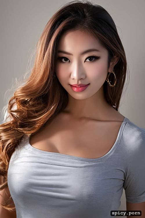 goddess, portrait, 18 yo, long hair, korean milf, elegant, cute face